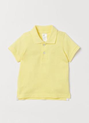 Футболка тенниска поло из хлопкового пике с короткими рукавами h&m