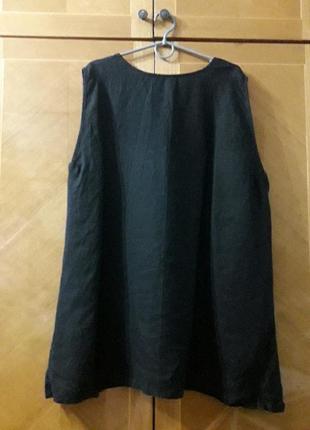 Брендова  100 % льон  блуза  топ р.24 /26 від  box2  ,класичний стиль , базова річ2 фото