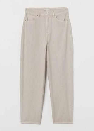 Тонкие летние брюки джинсы мом h&m с высокой посадкой 100 % коттон/ хлопок