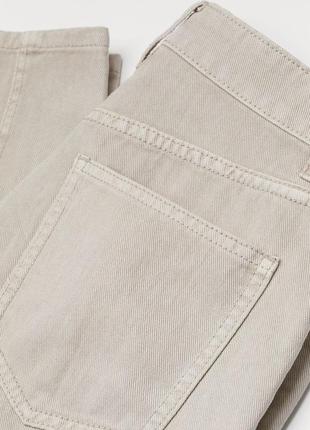 Тонкие летние брюки джинсы мом h&m с высокой посадкой 100 % коттон/ хлопок2 фото
