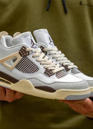 Женские кроссовки nike air jordan 4 retro ma maniere beige brown 37-40-411 фото