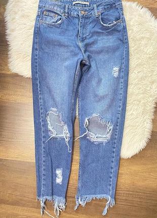 Трендові укорочені джинси мом рвані2 фото
