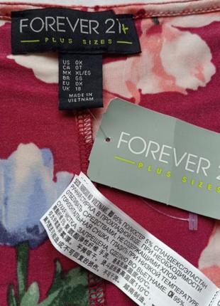 Платье forever 21+, короткое, бордовое в цветочный принт, с длинным рукавом, размер xl7 фото