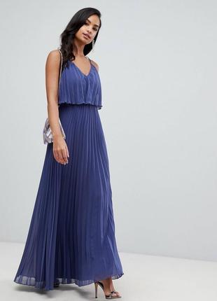 Плиссированное платье макси с укороченным топом asos design2 фото