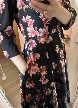 Шикарна сукня з  3d принтом магнолій ,м, 38/40