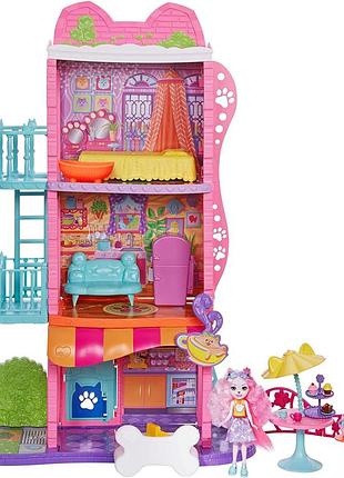 Великий будиночок енчантімалс таунхаус enchantimals city tails town house & cafe playset (hjh65)