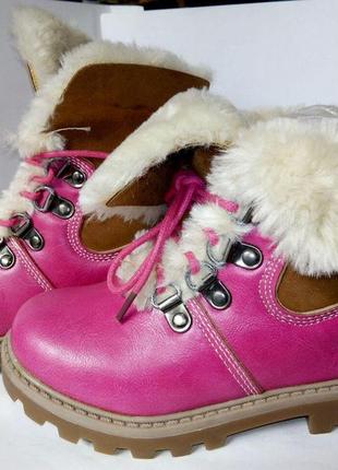 Зимние детские ботинки на девочку, полусапожки на меху, зимняя детская обувь2 фото