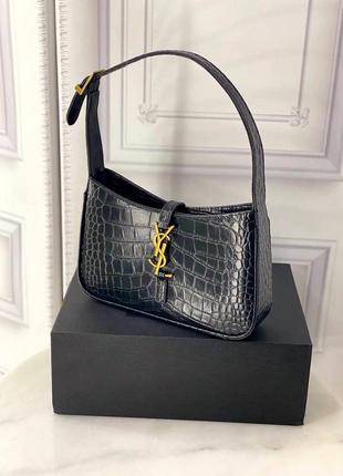 Розкішна шкіряна сумка в стилі ysl hobo crocodile