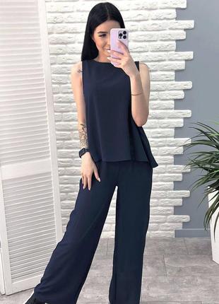 🌺 женский летний брючный костюм со штанами брюками плаццо