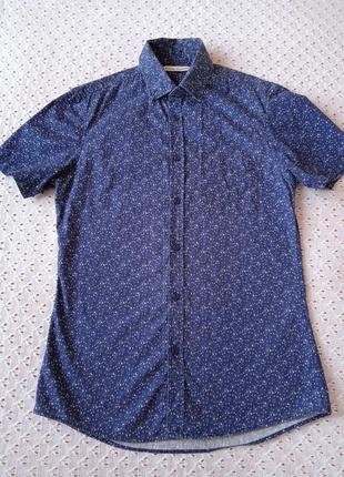 Рубашка river island с короткими рукавами из хлопка мужская рубашка