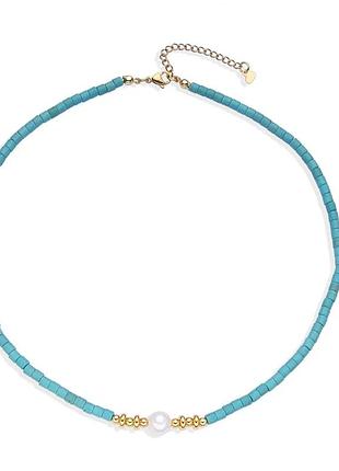 Модное колье ожерелье бусы жемчуг