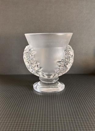 Lalique satin crystal хрусталь сатин винтажная ваза