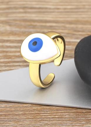 Модное кольцо в турецком стиле от сглаза регулируется