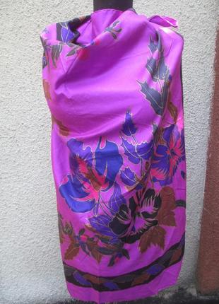 Тайська шовкова хустка 88х88, фуксія