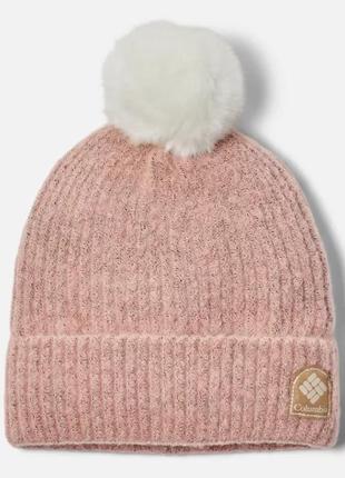 Женская шапка columbia sportswear winter blur pom pom beanie peach blossom