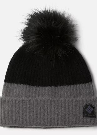 Женская шапка columbia sportswear winter blur pom pom beanie черный, городской серой