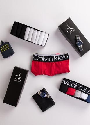 Набор мужских трусов  calvin klein black | 4 штуки удобных боксерок кельвин кляйн в подарочной упаковке3 фото