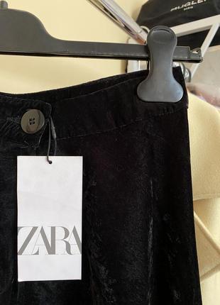 Актуальные шорты юбка велюровые бархат на запах zara3 фото