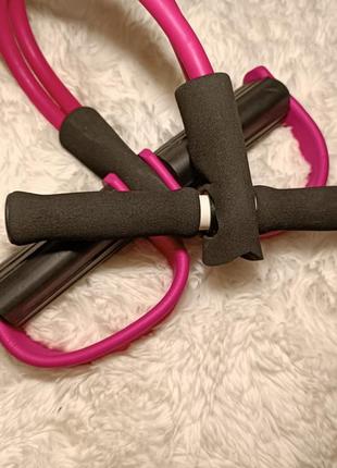 Эспандер reystyle для мышц ног, рук и груди розовый