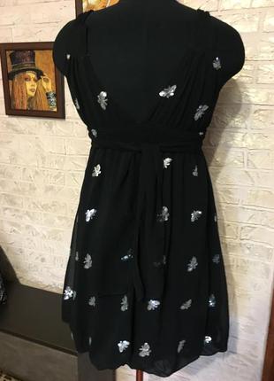 Шифоновое платье бабочки в пайетки, на подкладке4 фото