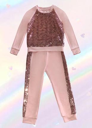Костюм для девочки с розовой кофтой и брюками