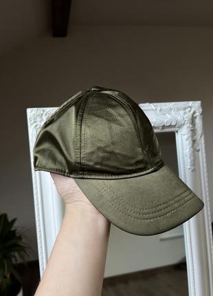 Оливковая кепка h&amp;m зеленая кепка милитари бейсболка оливковый женский