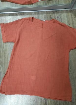 Блуза прямого кроя большого размера, итальялия2 фото