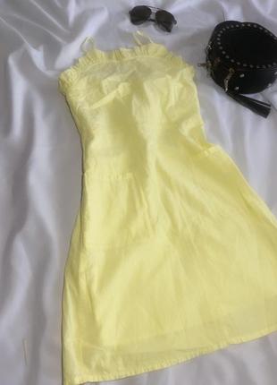 Желтое лимонное платье сарафан от m&amp;s7 фото