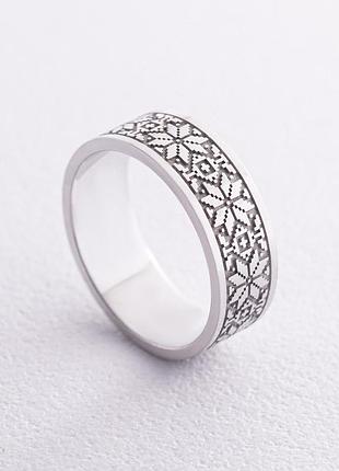 Обручне кільце "вишиванка" в білому 
золоте 28931100