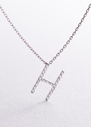 Золотое колье с буквой "н" с бриллиантами 
133761121