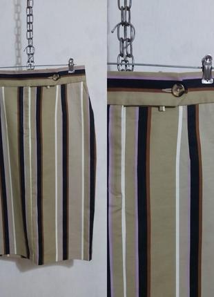 Эластичная юбка карандаш в полоску m&s collection2 фото