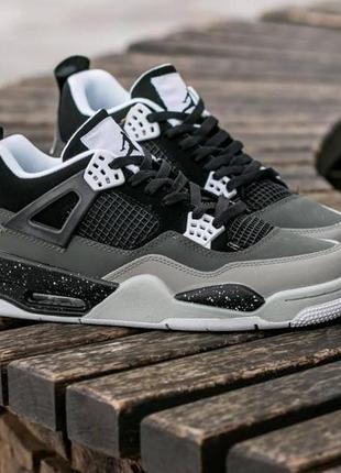 Мужские кроссовки nike air jordan 4 retro se fear black white 41-42-43-44-45