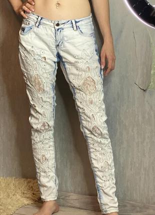 Оригінальні світлі джинси слім original luxury denim , s