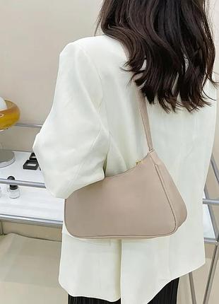 Нейлонова сумочка (сіро-кремова)