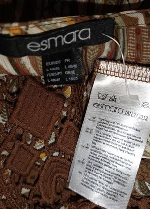 Женственная,блузка-безрукавка-трапеция с кружевом,яркая,большого размера,esmara9 фото