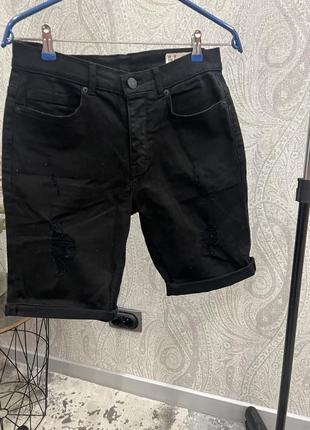 Чорні джинсові шорти3 фото