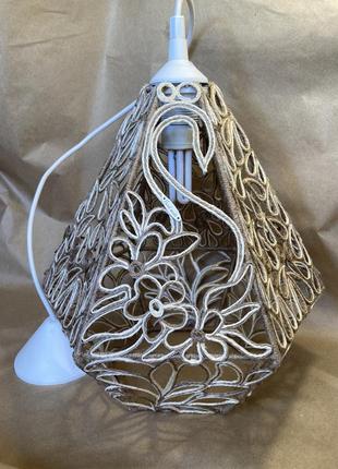 Люстра з джутовою філігранню