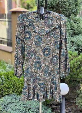 Reset тоненькое удобное платье платье-бохо этно стиль с оборками m-l5 фото