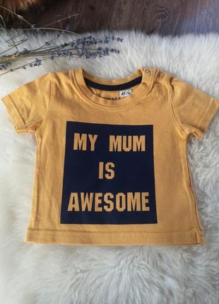 Трикотажная футболка на 0-3 месяца