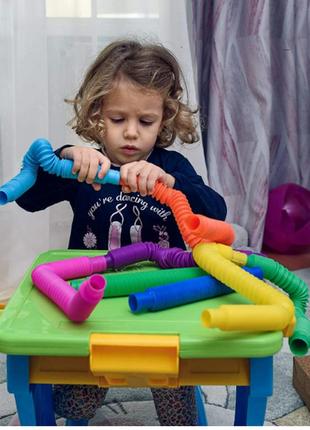 Fidget pop tube пластикові еластичні труби набір 12 шт. у ручні антистресові сенсорні іграшки м