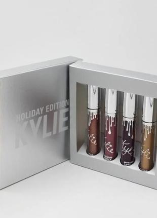 Набор помад kylie holiday edition lip kit 4 штуки