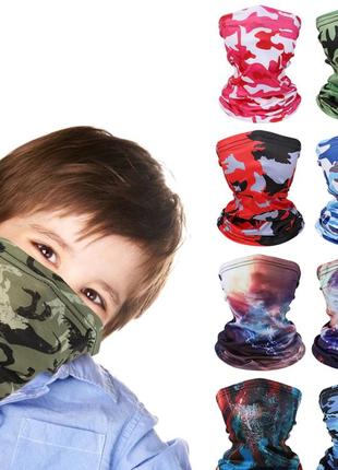 Детская зимняя маска для лица и рта, 1 шт., волшебный шарф, теплая бандана, гетры  тигр, лев, абстракции.5 фото