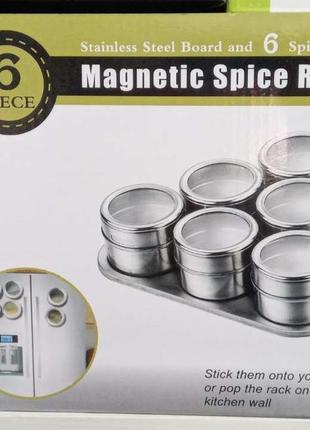 Набір для спецій на магнітній підставці ( магніті) 6 шт magnetic spice rack4 фото