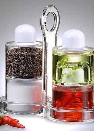 Набір для олії, оцту, перцю й солі, spice jar. o.v.s.p. stack dispenser set