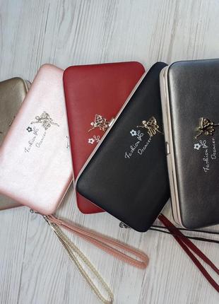 Женский кошелек с секцией для телефона  fashion do deancer черный, серый, розовый, золотой, бардовый8 фото