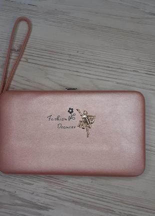 Женский кошелек с секцией для телефона  fashion do deancer черный, серый, розовый, золотой, бардовый3 фото