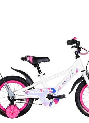 Велосипед 14" formula race 2022 (белый с красным и синим)