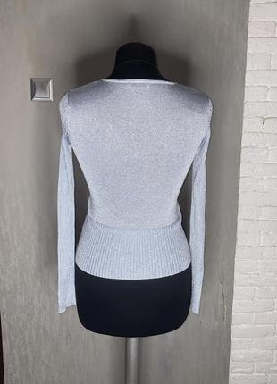 Кофта тонкий джемпер пуловер з люрексом précis petite , s2 фото