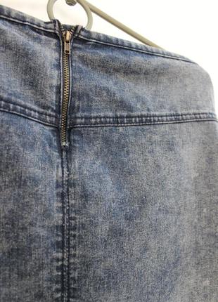 Юбка мини джинсовая с клепками5 фото