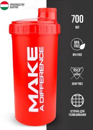 Шейкер scitec nutrition shaker new 700 ml mad red - рожевий1 фото